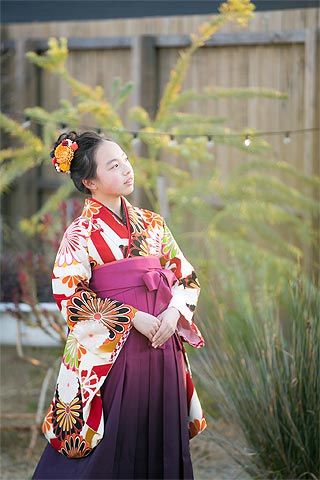 浜松 小学生 袴レンタル リリィ 卒業式のジュニア袴（菊柄）