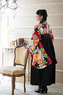 浜松 静岡 小学生 袴レンタル リリィ 黒のシンプルなジュニア袴