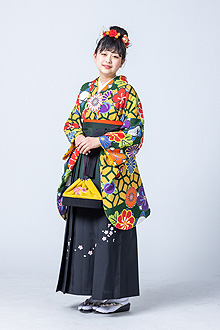 浜松 静岡 小学生 袴レンタル リリィ 黒のジュニア袴